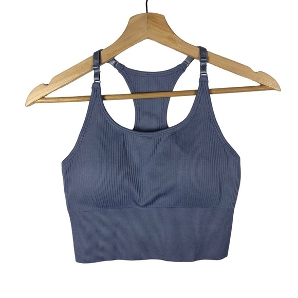 Balance Athletica Blue Seamless Padded Racerback Sports Bra S - Picture 1 of 2